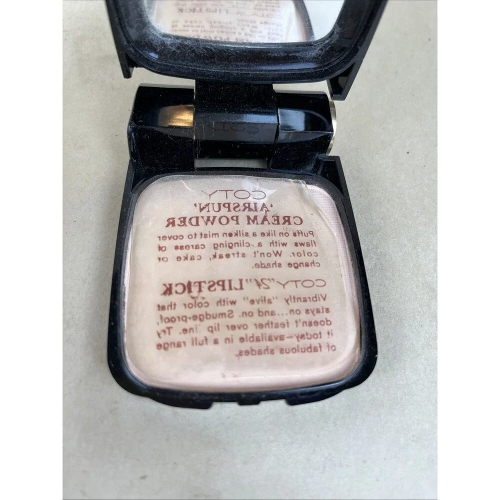 VTG COTY DUETTE COMPACT AIRSPUN CREAM POWDER Honey Beige W/BOX NO‎ LIPSTICK